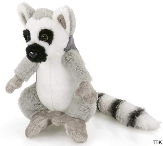 grau-weiß Stofftiere Kuscheltiere Plüschtiere Lemur 